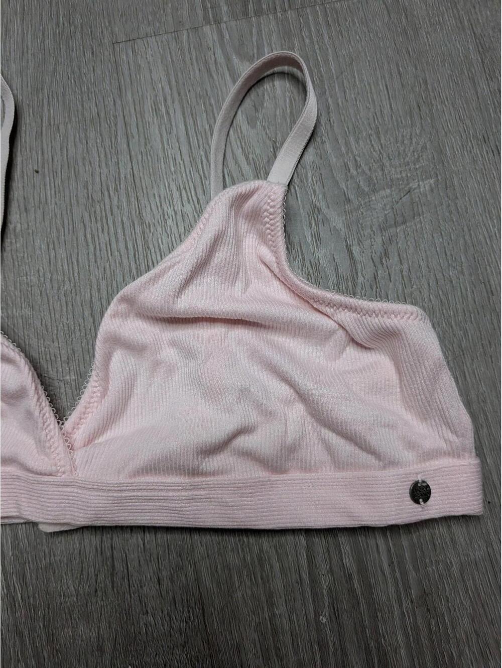 Lucky Brand Bralette Womens M Pink Soft Ribbed Wireless Adjustable Strap Bra - Picture 3 of 7
